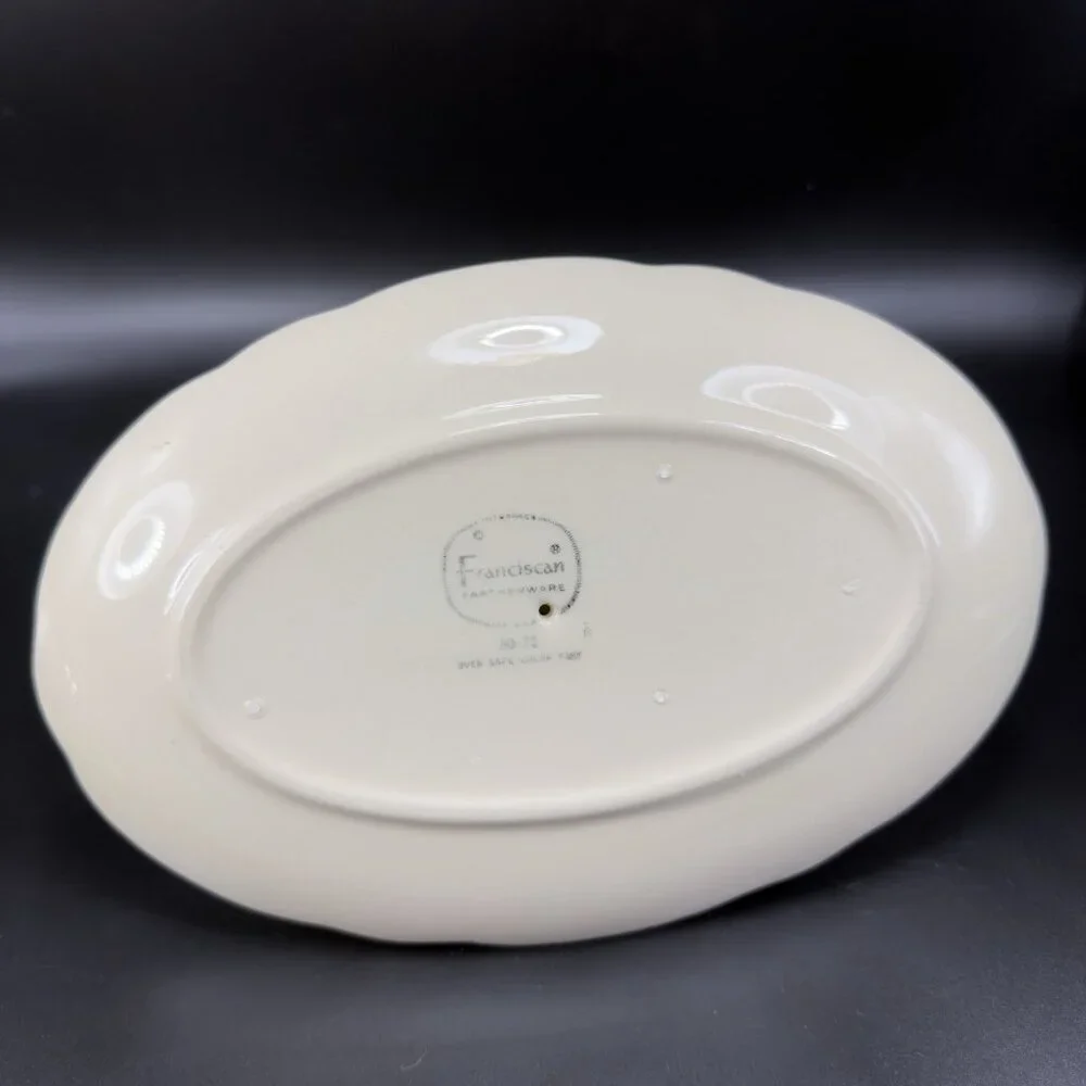 Franciscan Pottery Desert Rose Gravy Boat Attached Plate Dish‎ Salsa Bowl Marked
